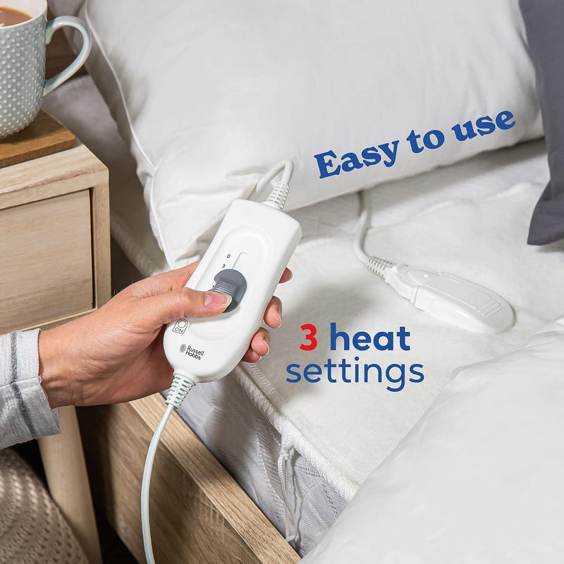 Electric Blanket Sherpa Fleece Heated Double Fitted Underblanket
