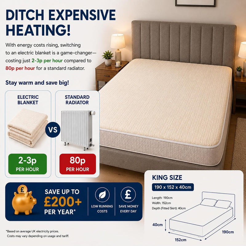 Electric Blanket Superking Size Fleece X Dual