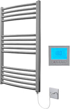 Electric Chrome 500W X 800h Curved Towel Rail