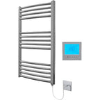 Electric Chrome 500W X 800h Curved Towel Rail