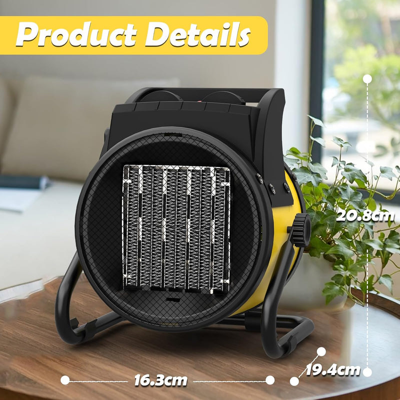 Electric Fan Heater 5000W Ceramic with Overheat Protection