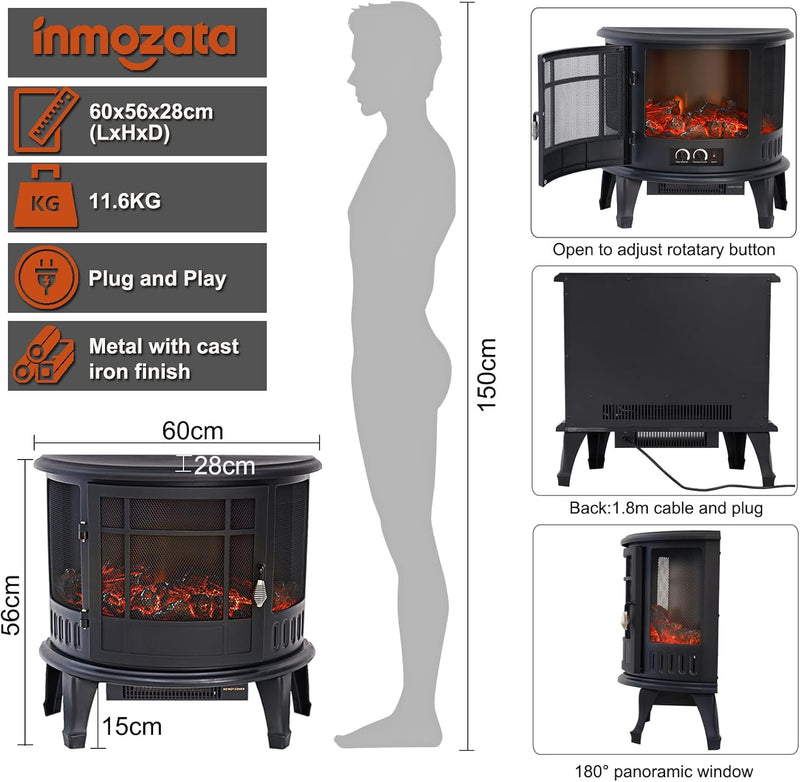 Electric Fire Stove Heater with Realistic LED Log