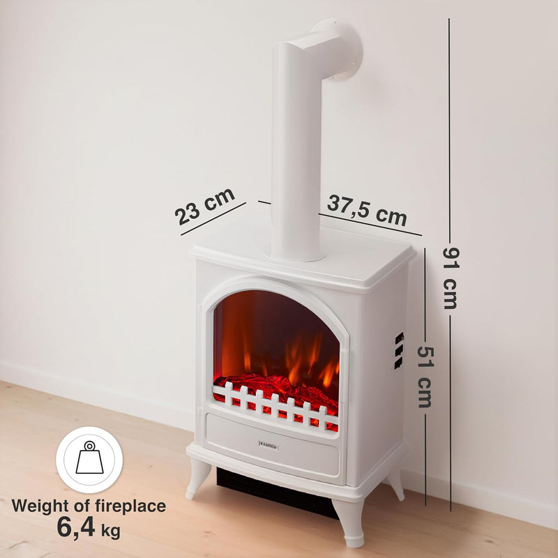 Electric Fireplace Leni with Pipe Electrical Stove Heater