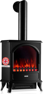 Electric Fireplace Leni with Pipe Electrical Stove Heater