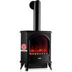 Electric Fireplace Leni with Pipe Electrical Stove Heater