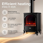 Electric Fireplace Leni with Pipe Electrical Stove Heater