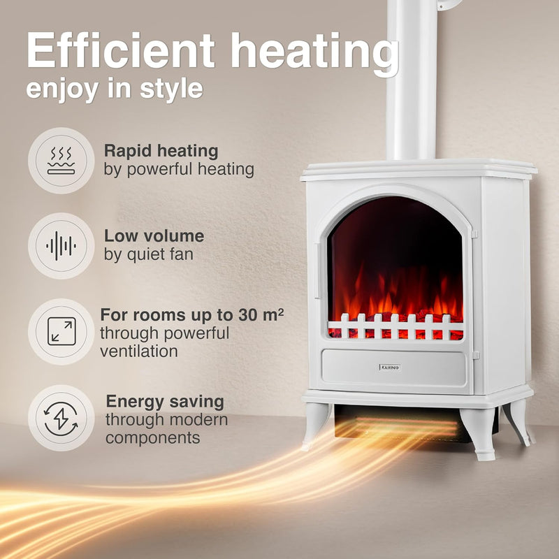 Electric Fireplace Leni with Pipe Electrical Stove Heater