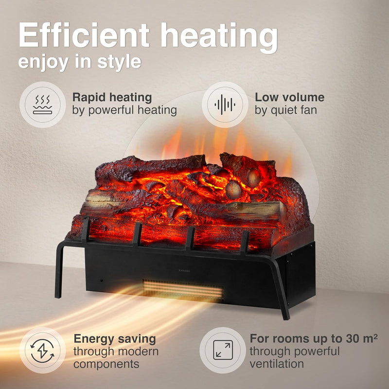 Electric Fireplace Noah Portabel Basket Fire with Heater