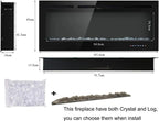 Electric Fireplace Touch Screen Glass Panel Colourful Flame