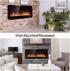 Electric Fireplace Touch Screen Glass Panel Colourful Flame