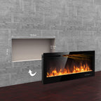 Electric Fireplace Touch Screen Glass Panel Colourful Flame