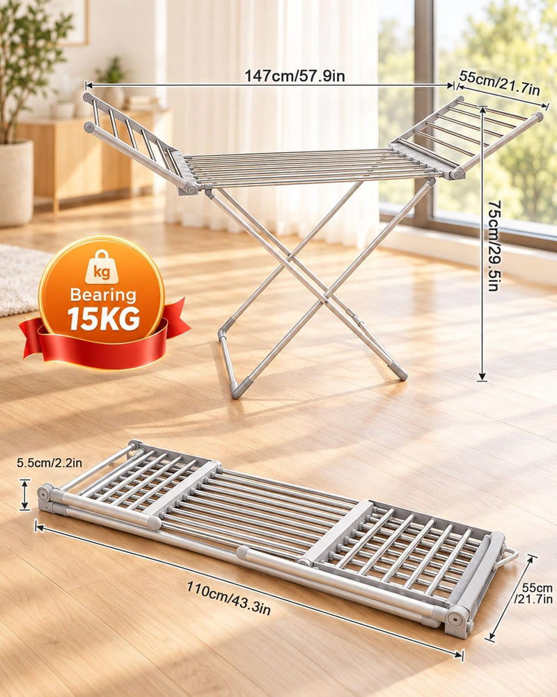 Electric Heated Clothes Airer Foldable Drying Rack