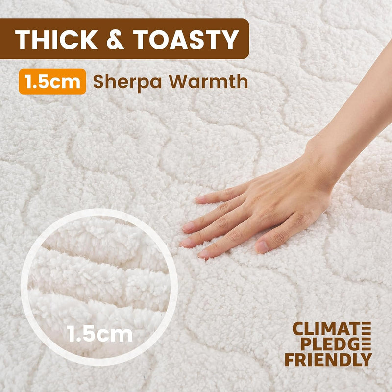 Electric Heated Mattress Pad Soft 200GSM Sherpa Dual
