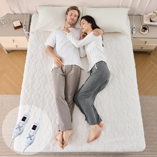 Electric Heated Mattress Pad Soft 200GSM Sherpa Dual