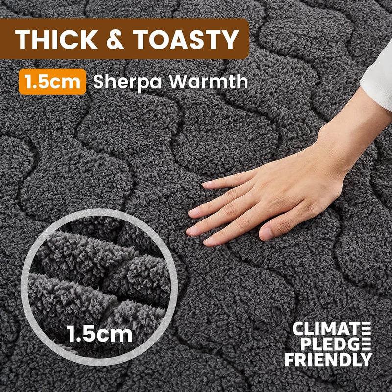 Electric Heated Mattress Pad Soft 200GSM Sherpa Dual