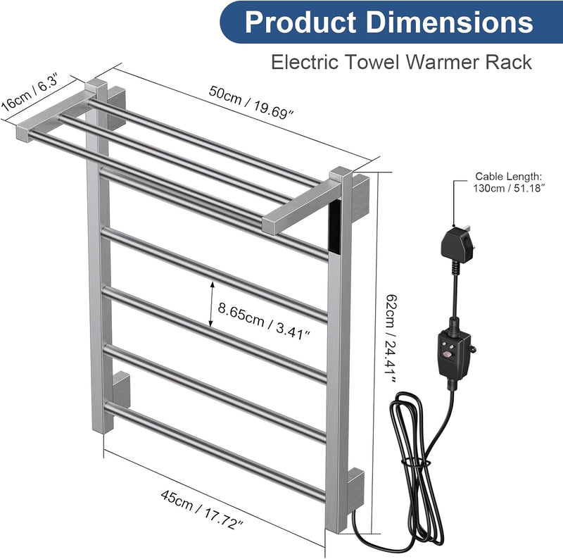 Electric Heated Towel Rail for Bathroom Hot Warmer