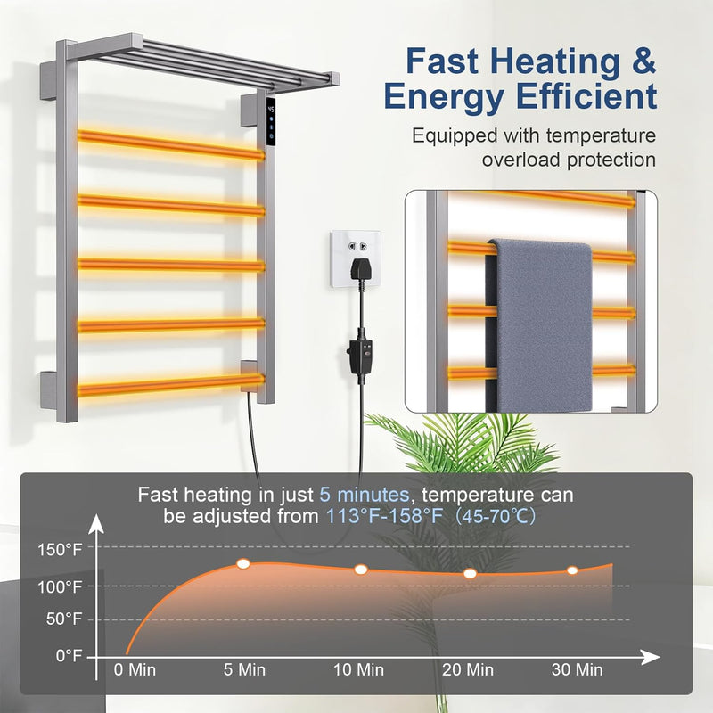 Electric Heated Towel Rail for Bathroom Hot Warmer