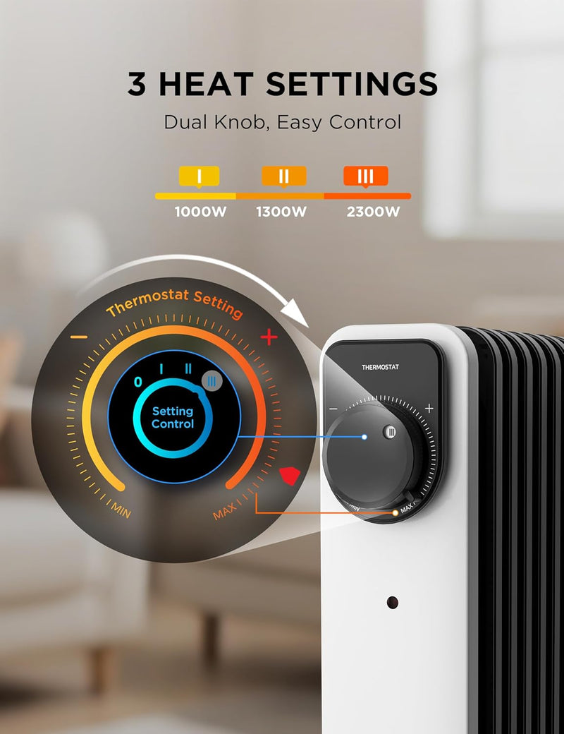 2000W Electric Heater Thermostat Remote 3 Modes 24h