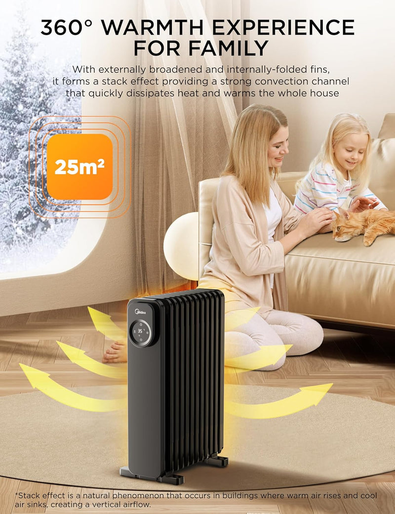 2000W Electric Heater Thermostat Remote 3 Modes 24h