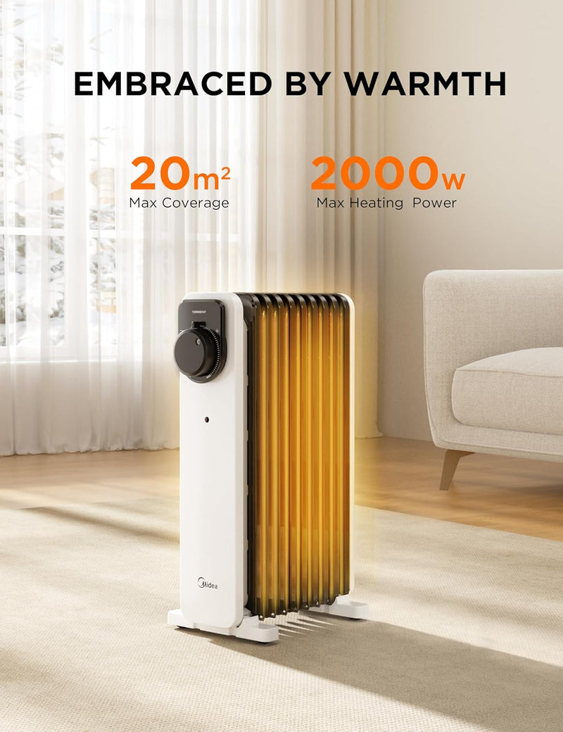 2000W Electric Heater Thermostat Remote 3 Modes 24h