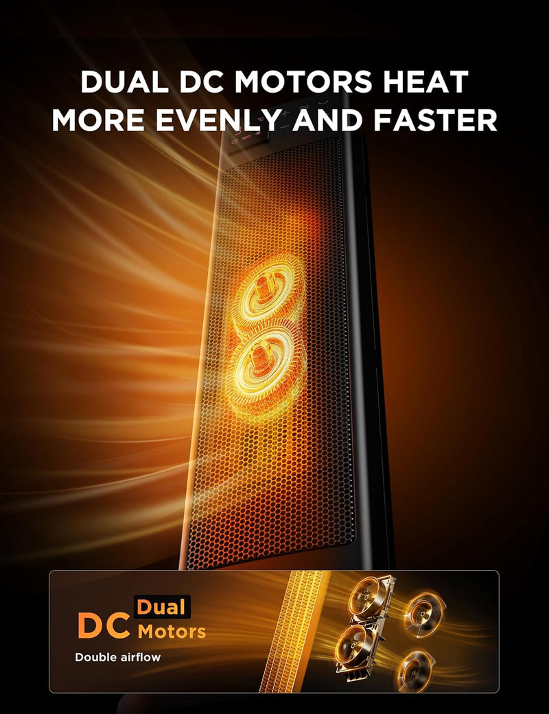 2000W Electric Heater Thermostat Remote 3 Modes 24h