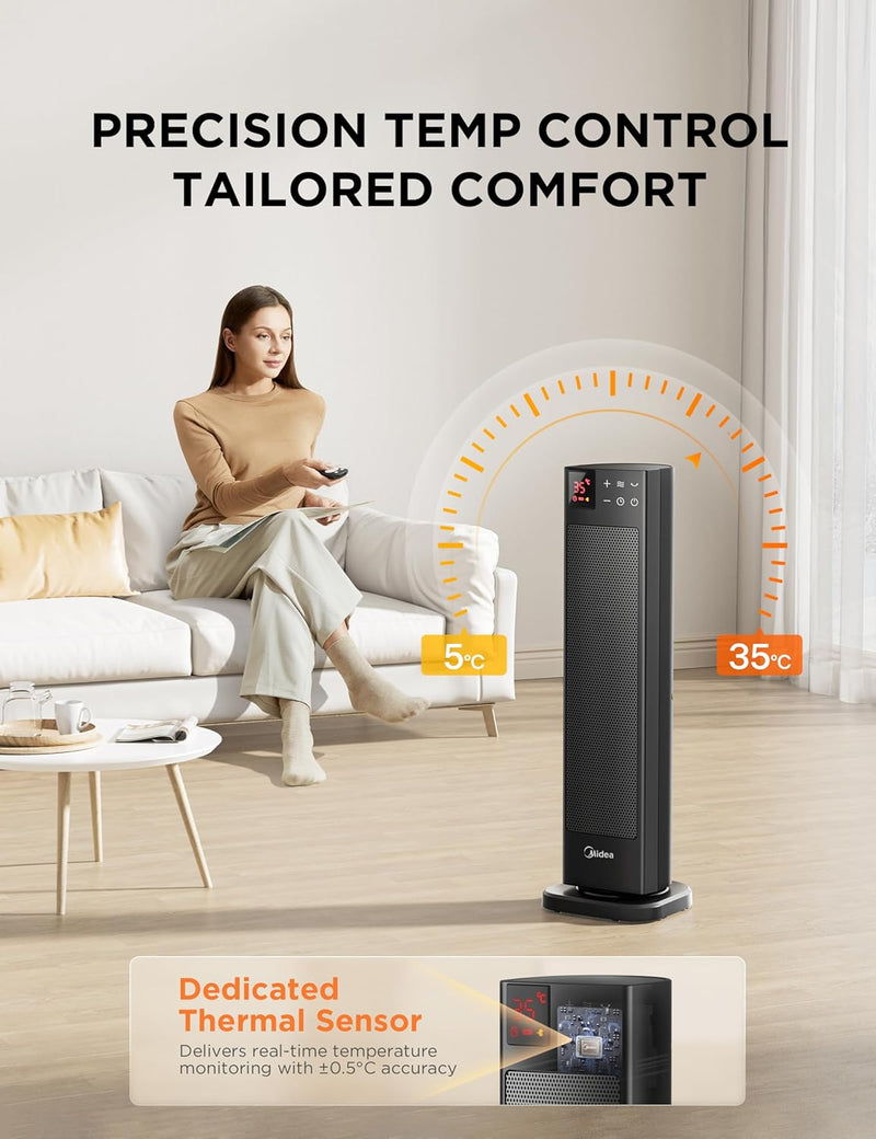 2000W Electric Heater Thermostat Remote 3 Modes 24h