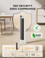 2000W Electric Heater Thermostat Remote 3 Modes 24h