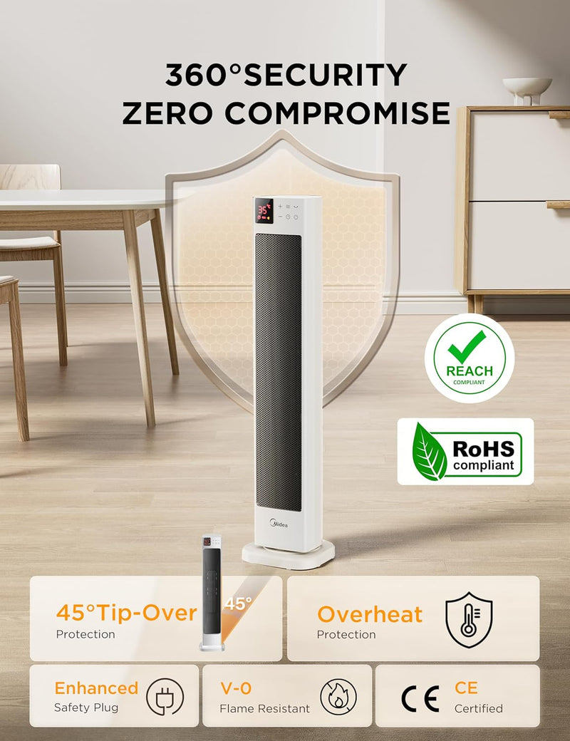 2000W Electric Heater Thermostat Remote 3 Modes 24h