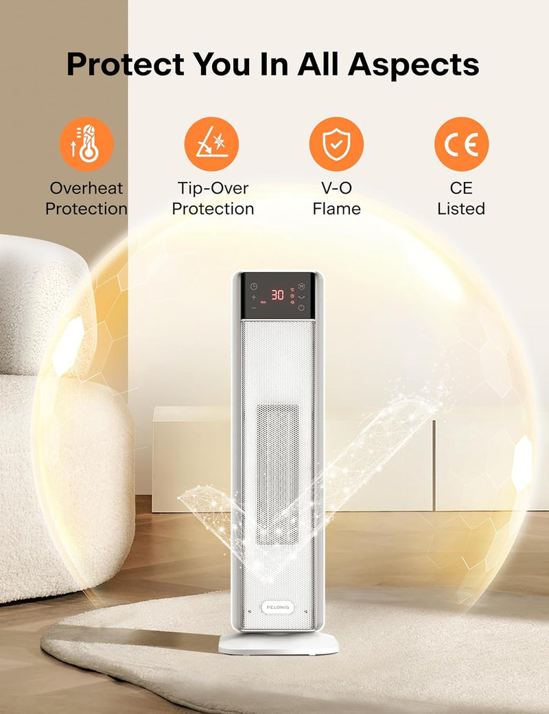 Electric Heater 2000W Energy Efficient Silent Space Portable