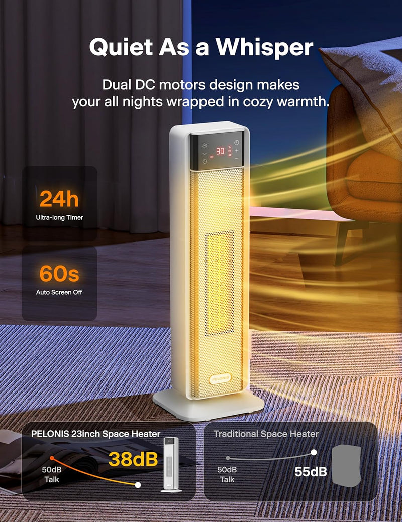 Electric Heater 2000W Energy Efficient Silent Space Portable