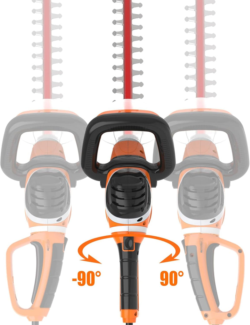 Electric Hedge Trimmer Corded 4.8amp 24inch Dual-Action Laser