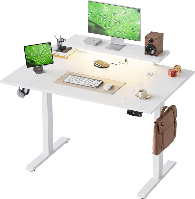 Electric Height Adjustable Desk with 2 Fabric Drawers