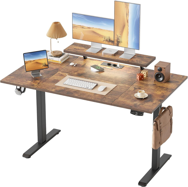 Electric Height Adjustable Desk with 2 Fabric Drawers