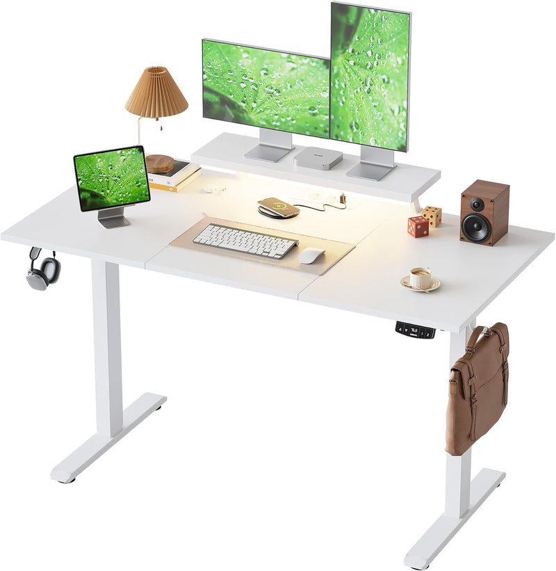 Electric Height Adjustable Desk with 2 Fabric Drawers