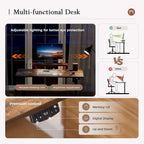 Electric Height Adjustable Desk with 2 Fabric Drawers