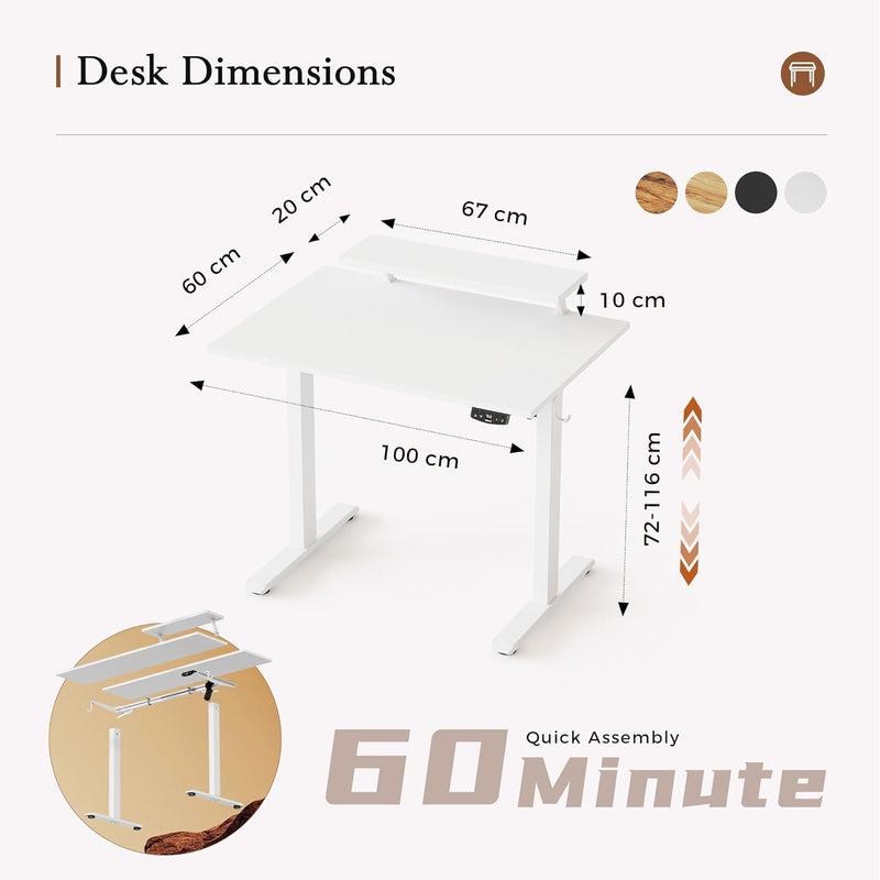 Electric Standing Desk 2 Memory Buttons for Stand
