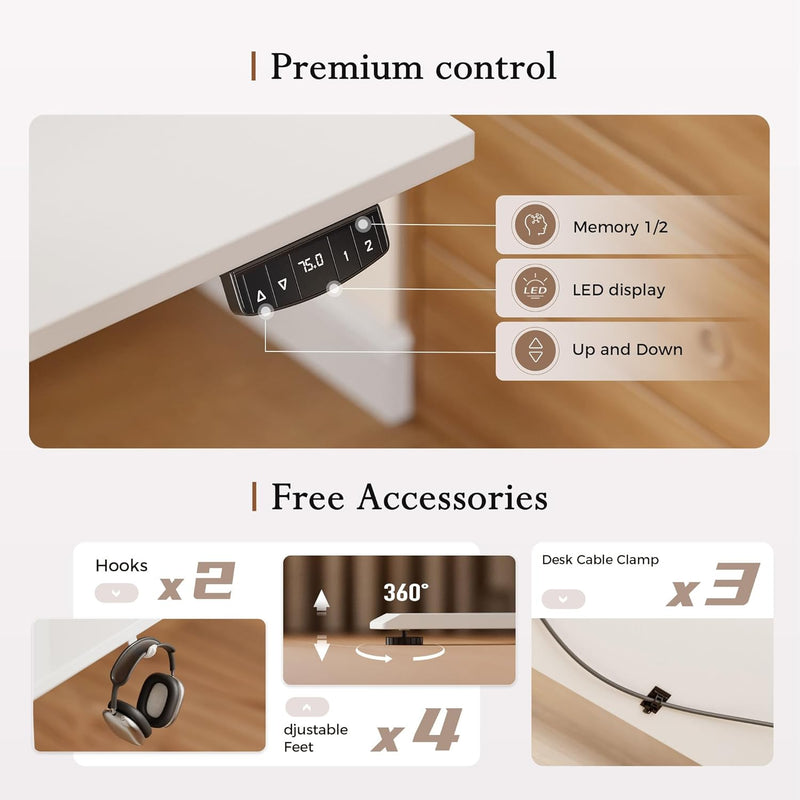Electric Standing Desk 2 Memory Buttons for Stand