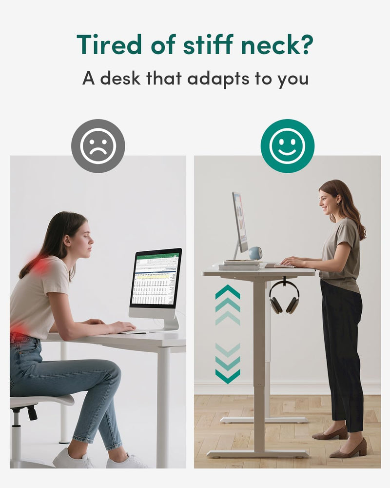 Electric Height Adjustable Standing Desk with Digital Display
