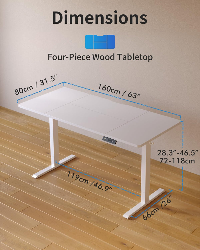 Electric Height Adjustable Standing Desk with Digital Display