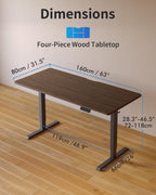Electric Height Adjustable Standing Desk with Digital Display