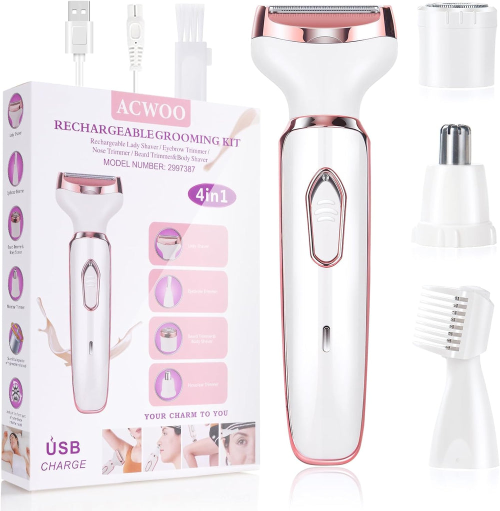 Electric Lady Shaver for Women Bikini Trimmer 4-In-1