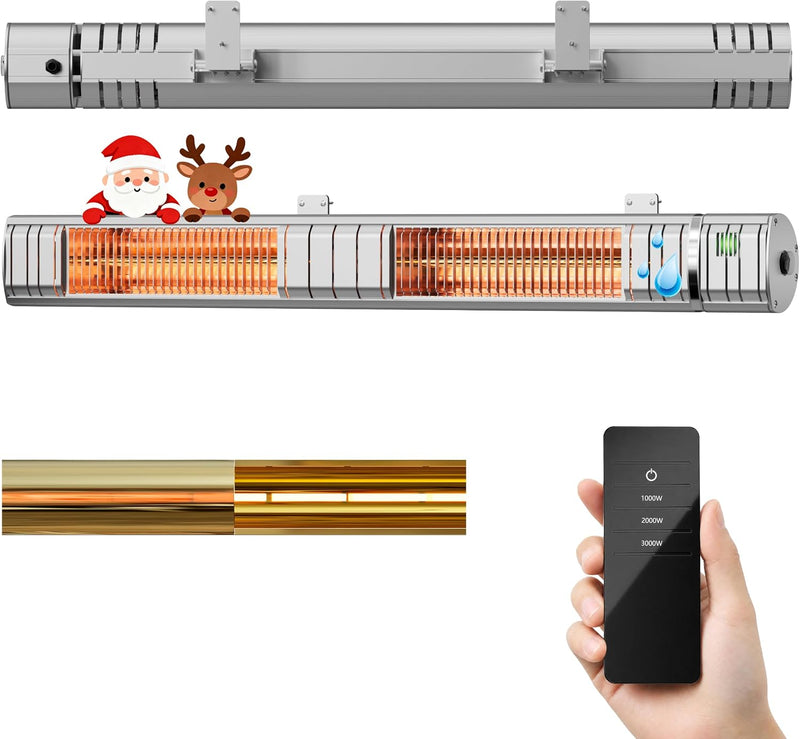 Electric Outdoor Heater Patio 3000W Infrared 3 Heat