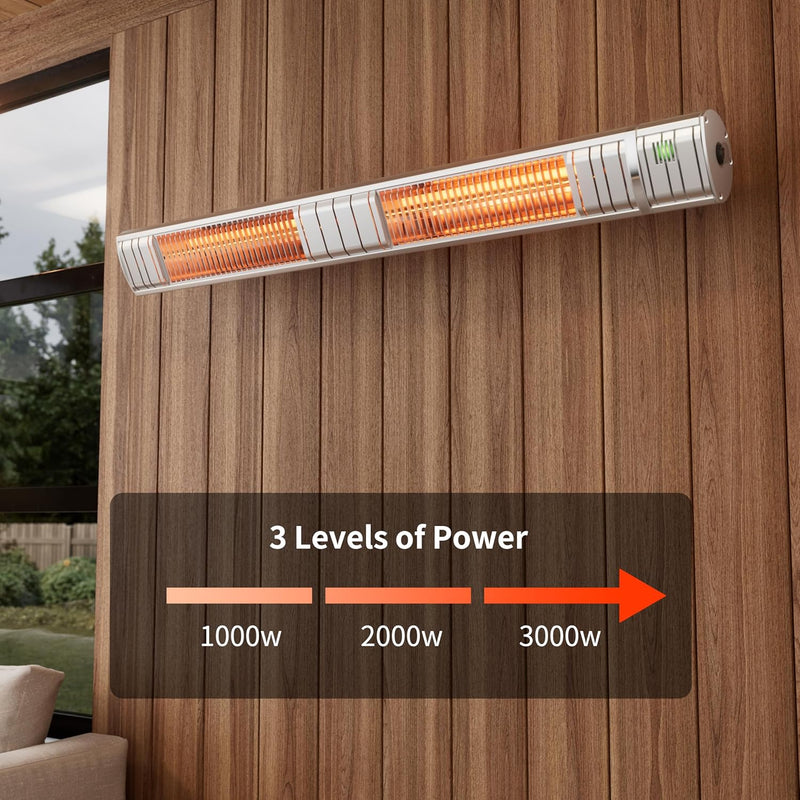 Electric Outdoor Heater Patio 3000W Infrared 3 Heat