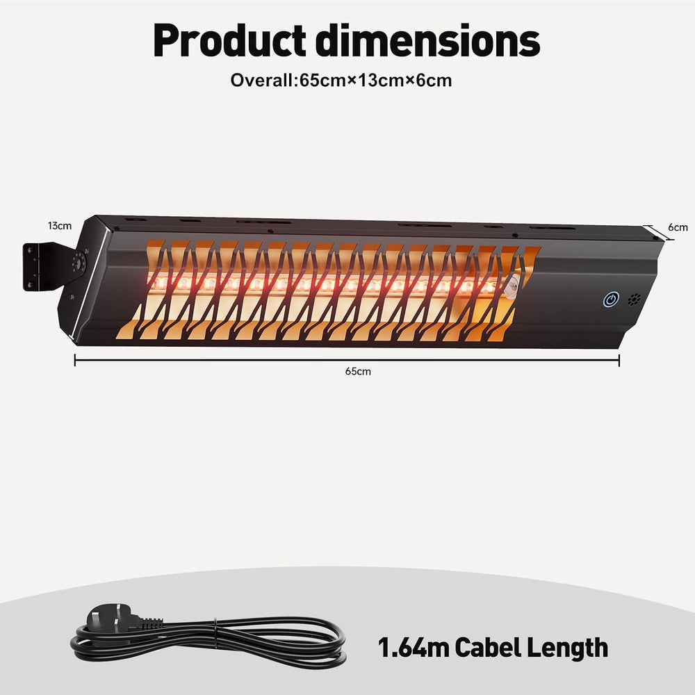 Electric Patio Heater 2000W Waterproof