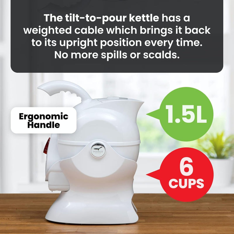Electric Safety Kettle Tipper Base Included Effortless Pour