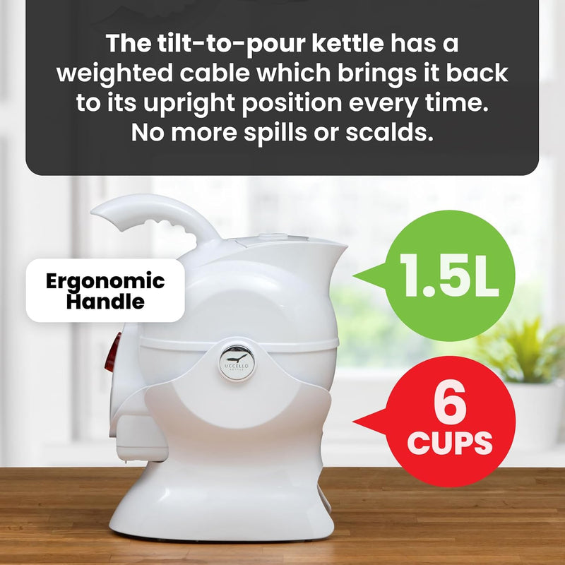 Electric Safety Kettle Tipper Base Included Effortless Pour