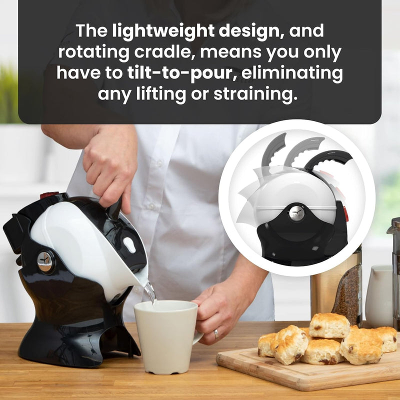 Electric Safety Kettle Tipper Base Included Effortless Pour