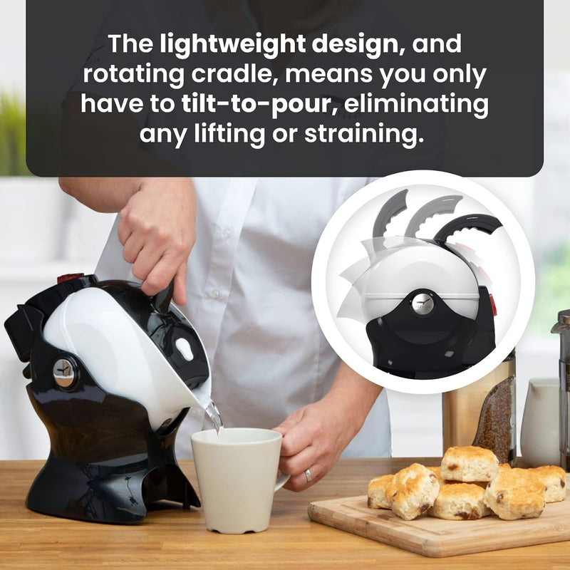 Electric Safety Kettle Tipper Base Included Effortless Pour