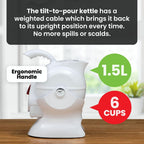 Electric Safety Kettle Tipper Base Included Effortless Pour