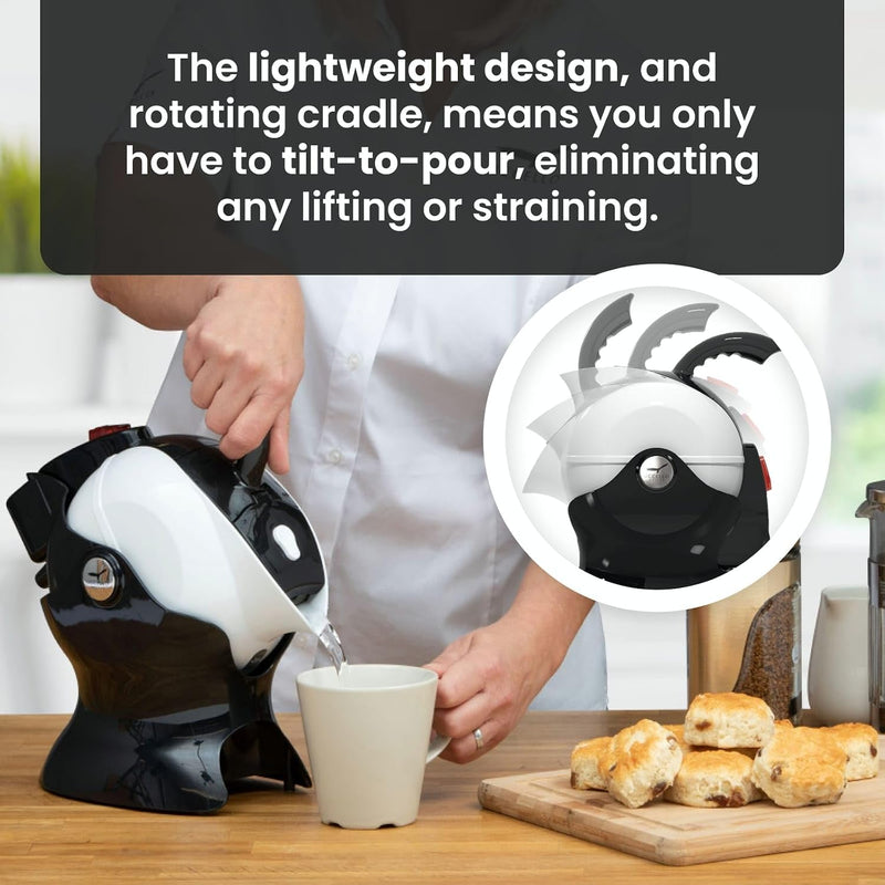 Electric Safety Kettle Tipper Base Included Effortless Pour